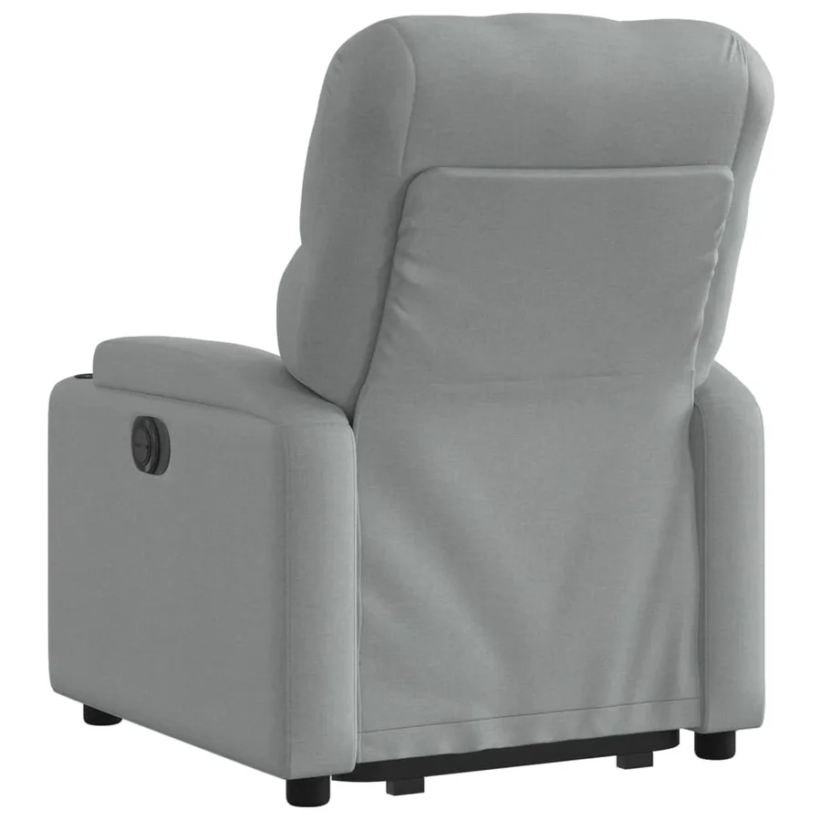 Fauteuil inclinable électrique gris clair tissu - 7