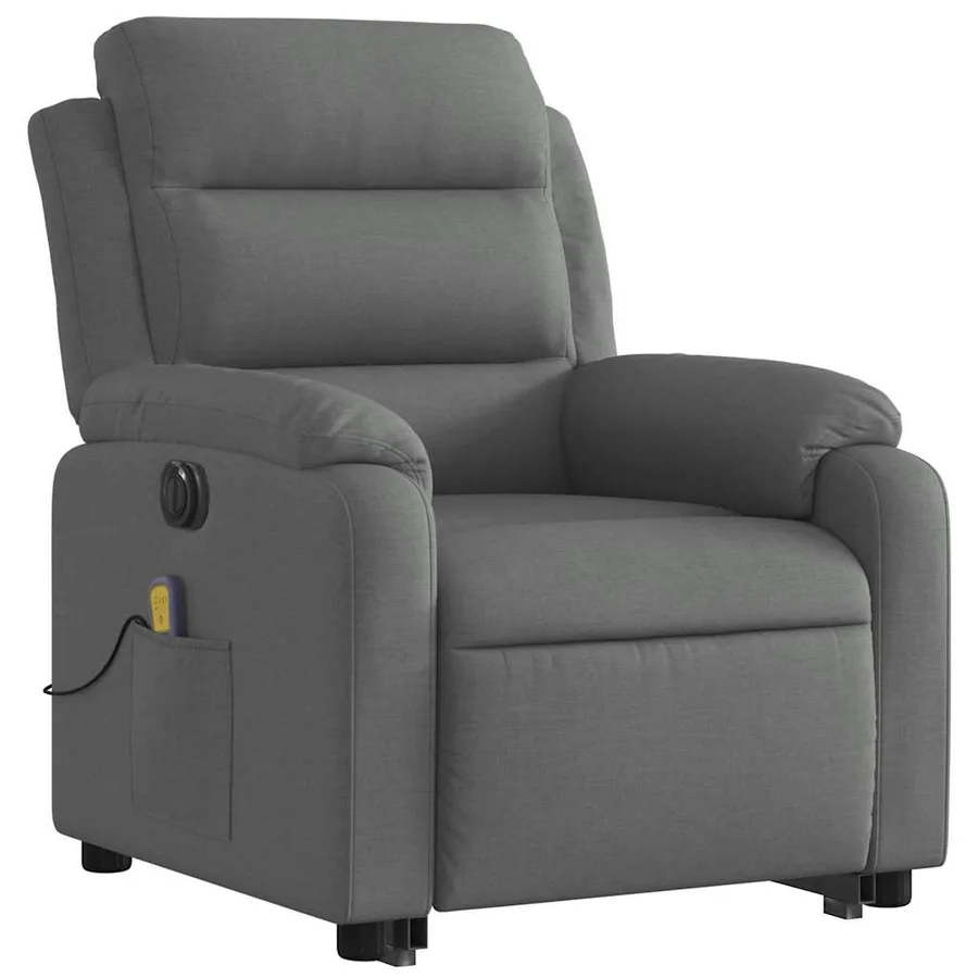 Fauteuil inclinable de massage électrique Gris foncé Tissu - 4