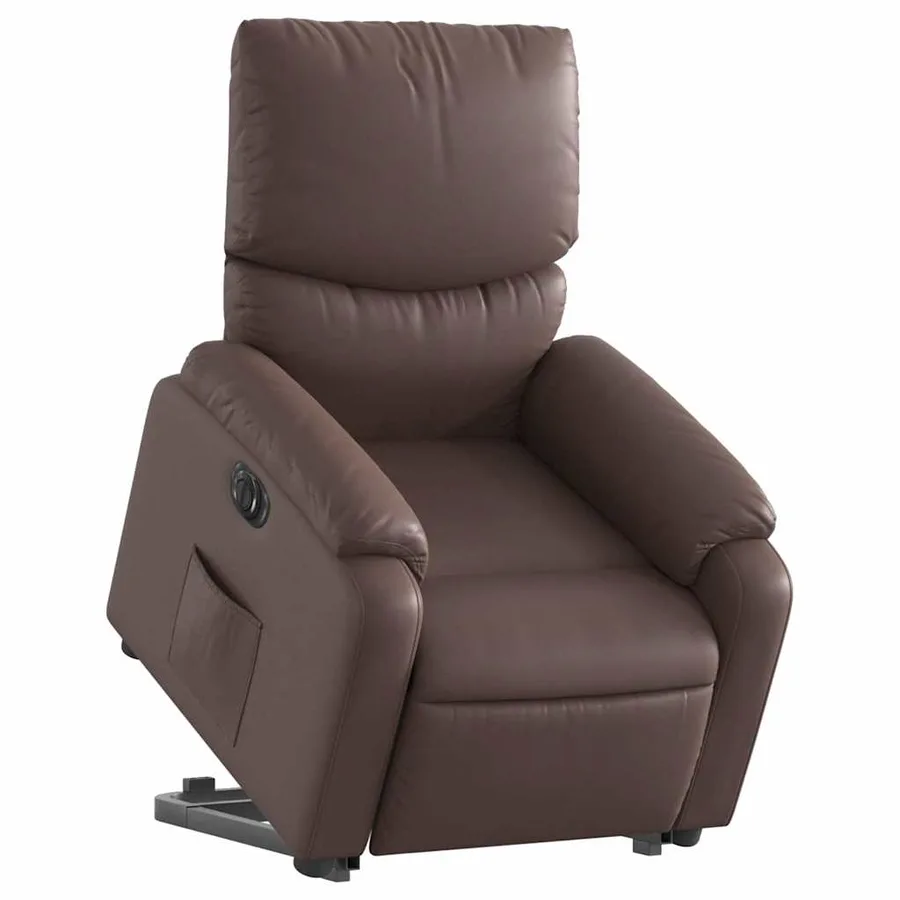 Fauteuil inclinable électrique marron similicuir - 3