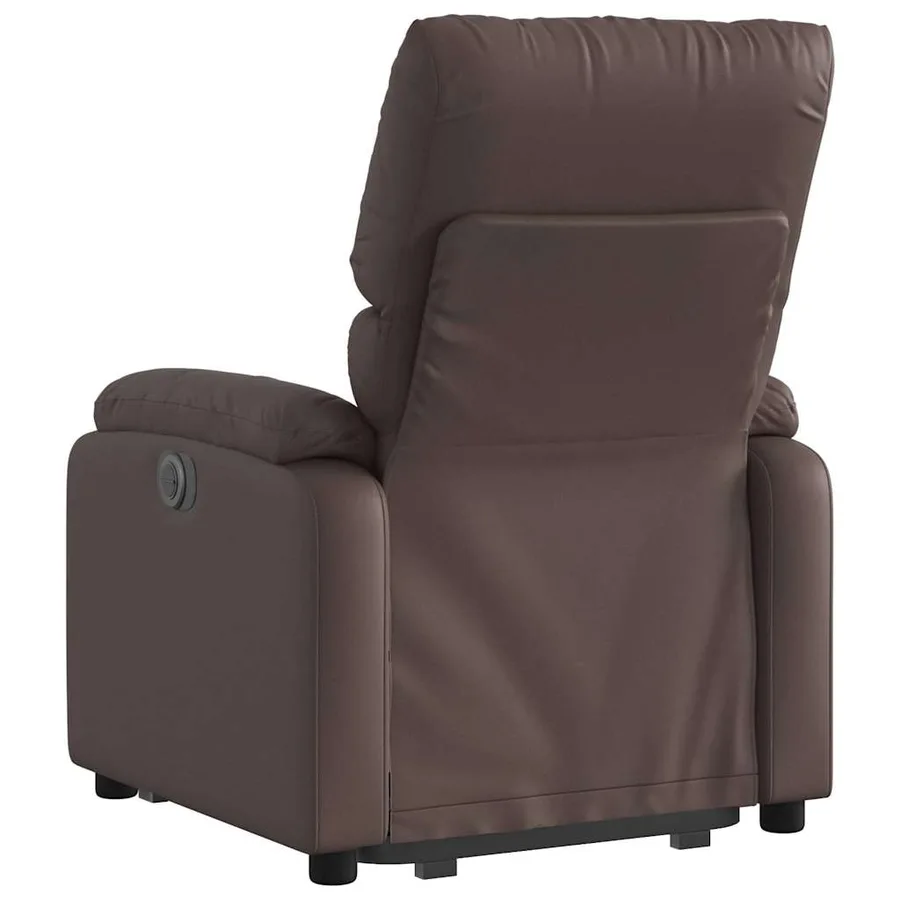 Fauteuil inclinable électrique marron similicuir - 5