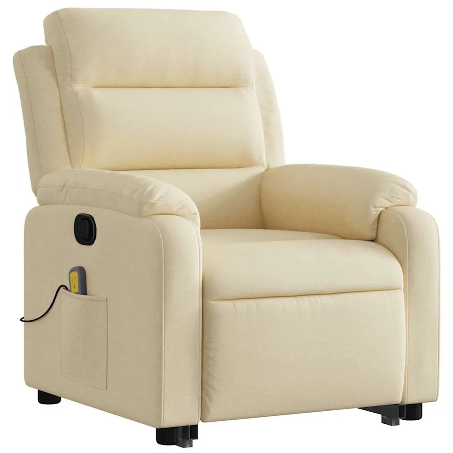 Fauteuil inclinable de massage Crème Tissu - 4