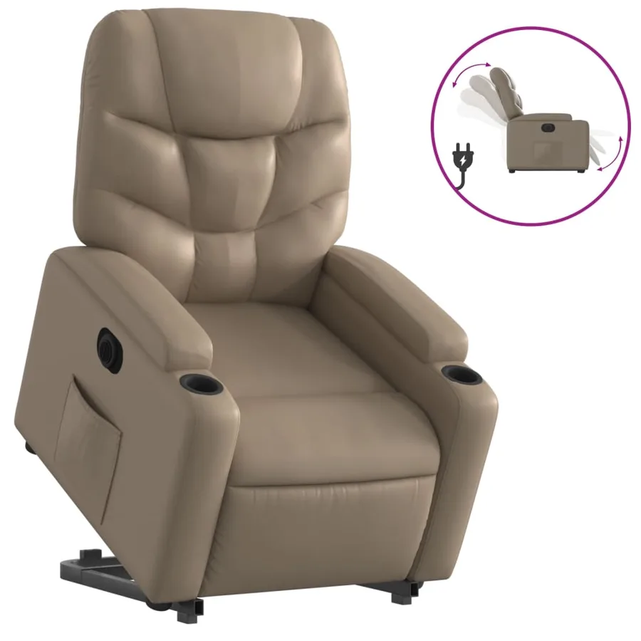 Fauteuil inclinable électrique cappuccino similicuir - 2