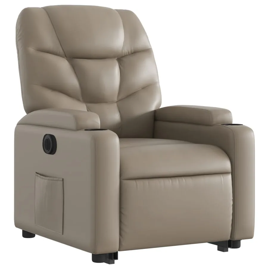Fauteuil inclinable électrique cappuccino similicuir - 4