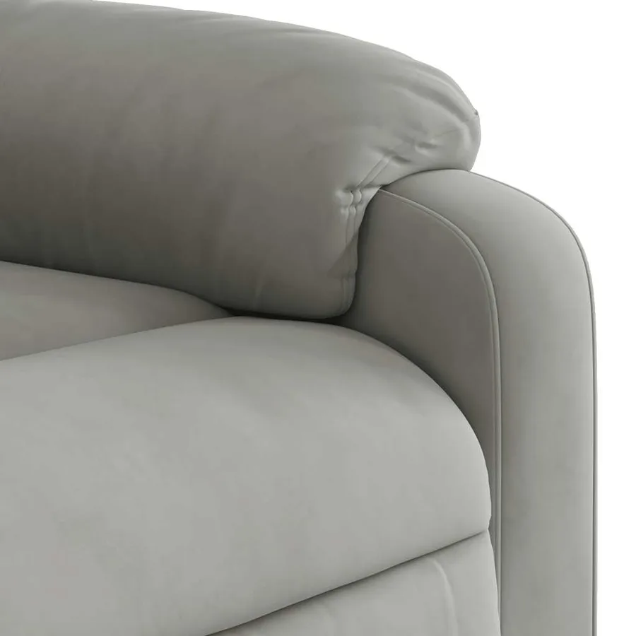 Fauteuil inclinable de massage gris clair tissu microfibre - 11