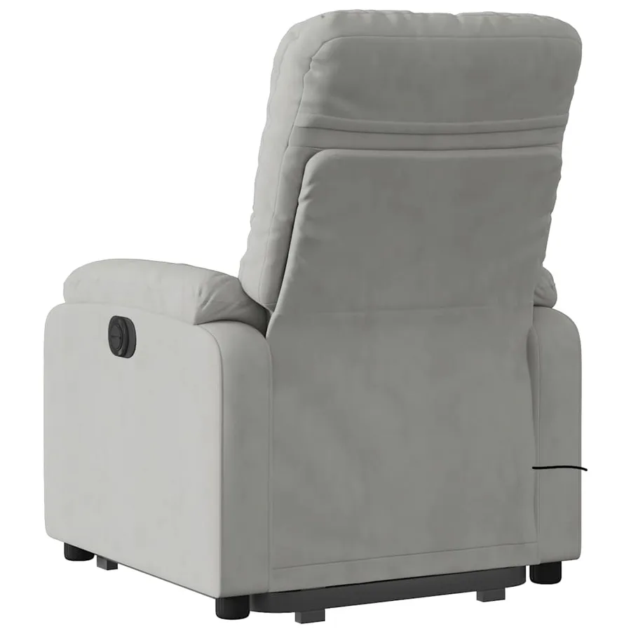 Fauteuil inclinable de massage gris clair tissu microfibre - 5