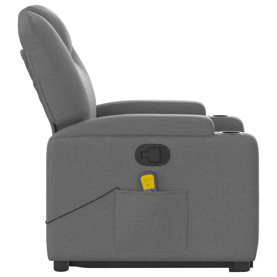 Fauteuil de massage inclinable Gris foncé Tissu - 10