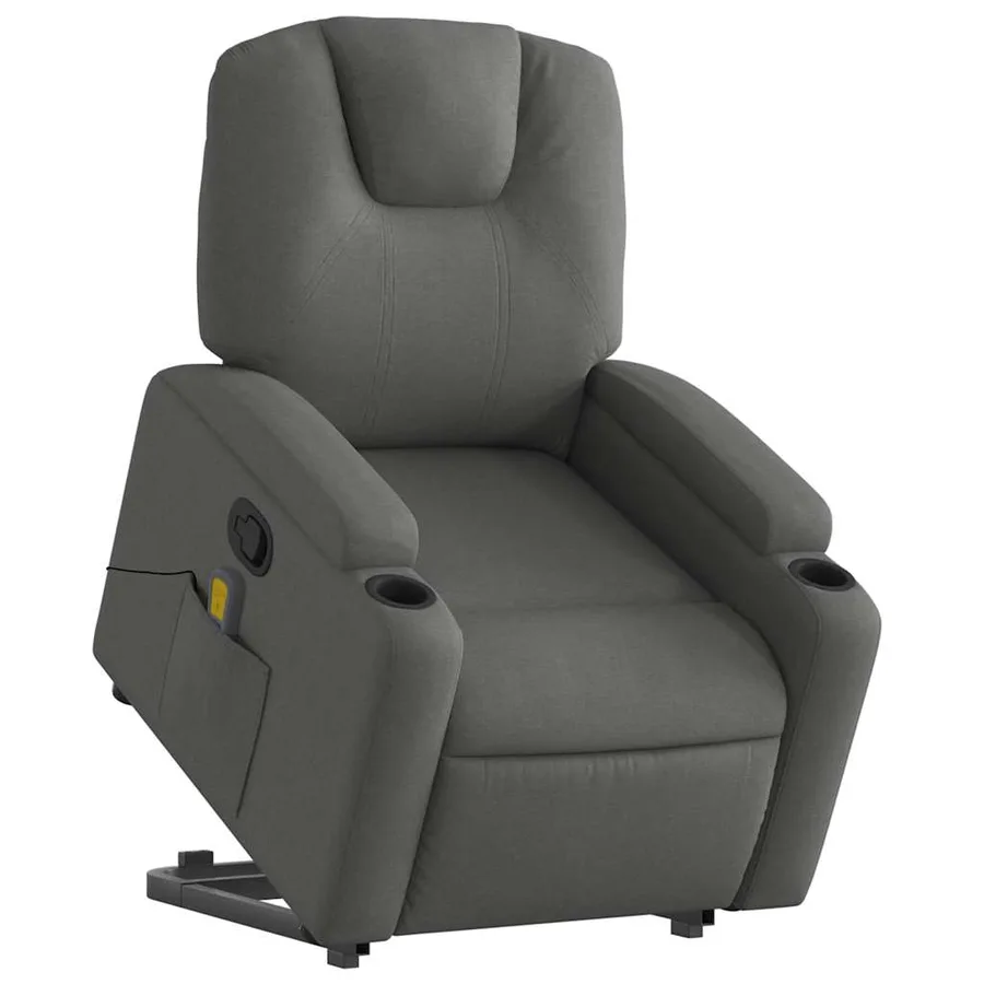 Fauteuil de massage inclinable Gris foncé Tissu - 3