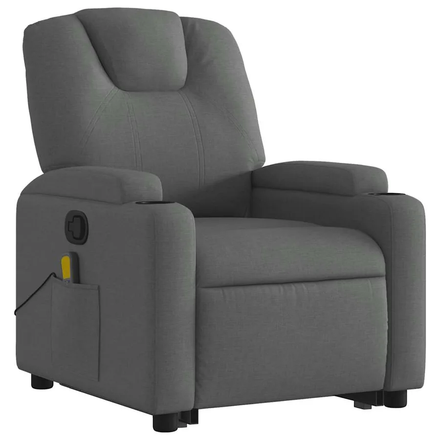 Fauteuil de massage inclinable Gris foncé Tissu - 4