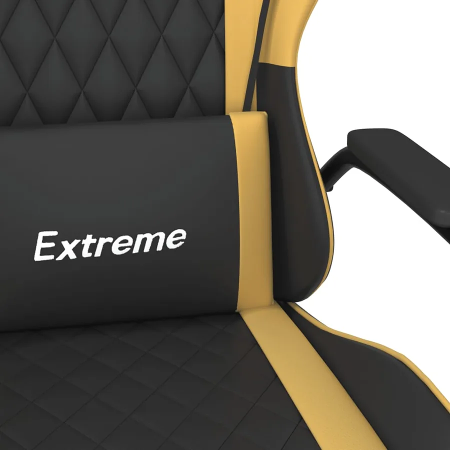 Chaise de jeu de massage Noir et doré Similicuir - 11