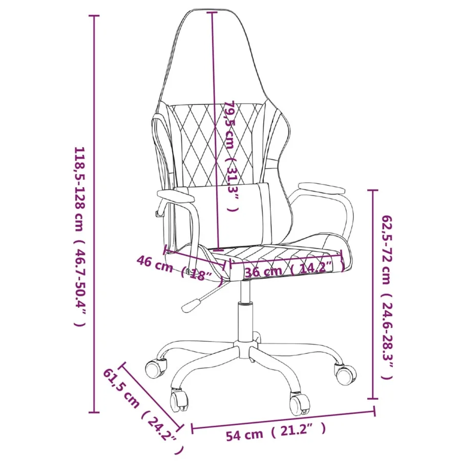 Chaise de jeu de massage Noir et doré Similicuir - 14