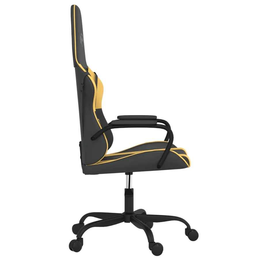 Chaise de jeu de massage Noir et doré Similicuir - 4