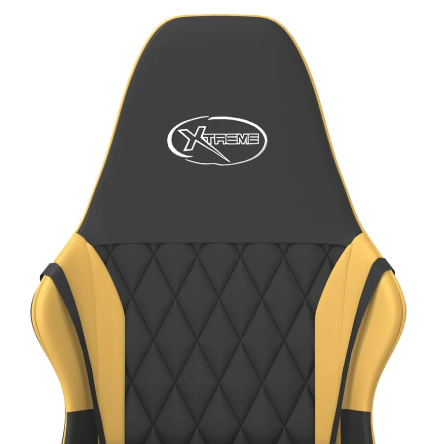 Chaise de jeu de massage Noir et doré Similicuir - 9