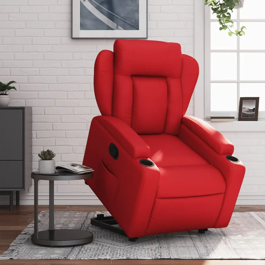 Fauteuil inclinable Rouge Similicuir - 15