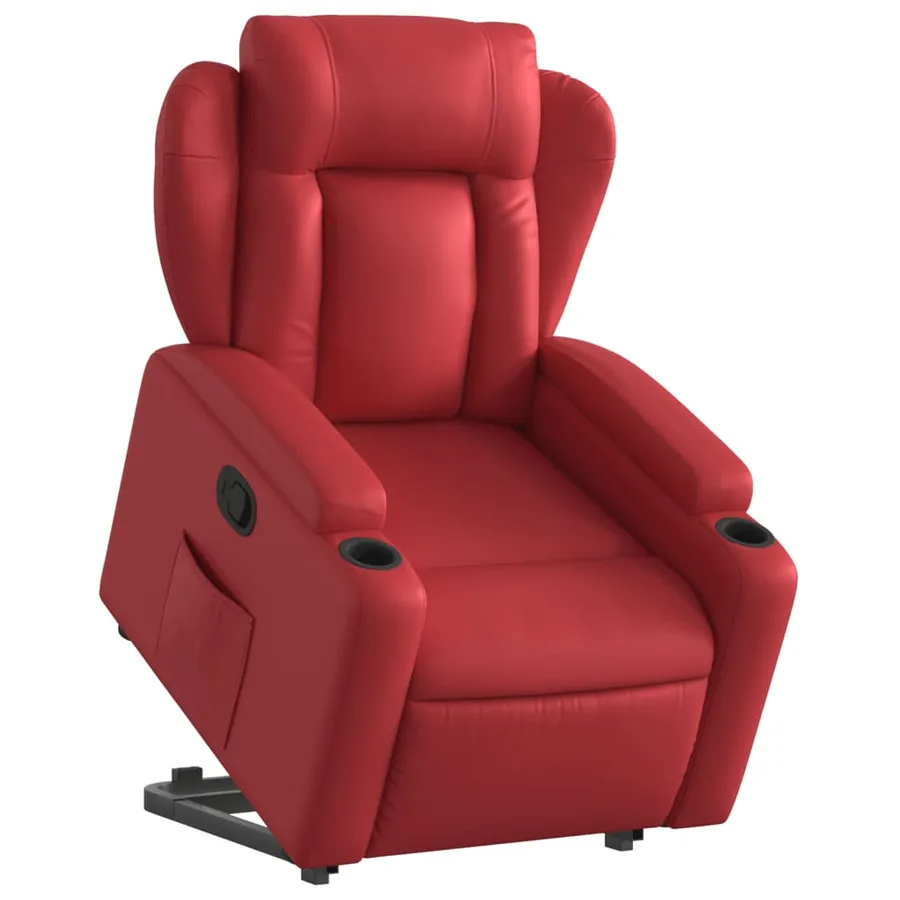 Fauteuil inclinable Rouge Similicuir - 3