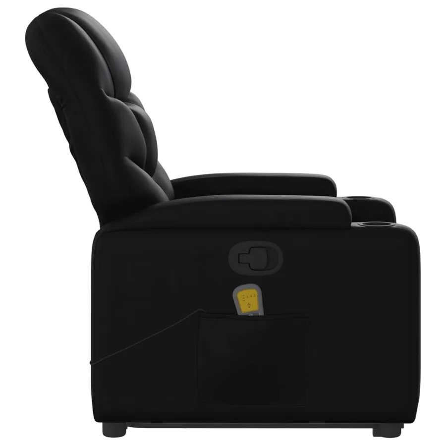Fauteuil inclinable de massage Noir Similicuir - 10