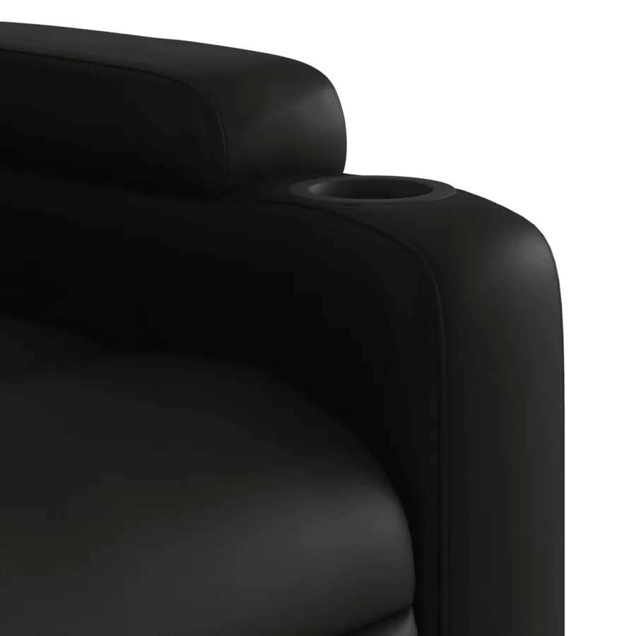 Fauteuil inclinable de massage Noir Similicuir - 11