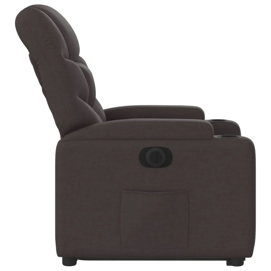 Fauteuil inclinable électrique marron foncé tissu - 10
