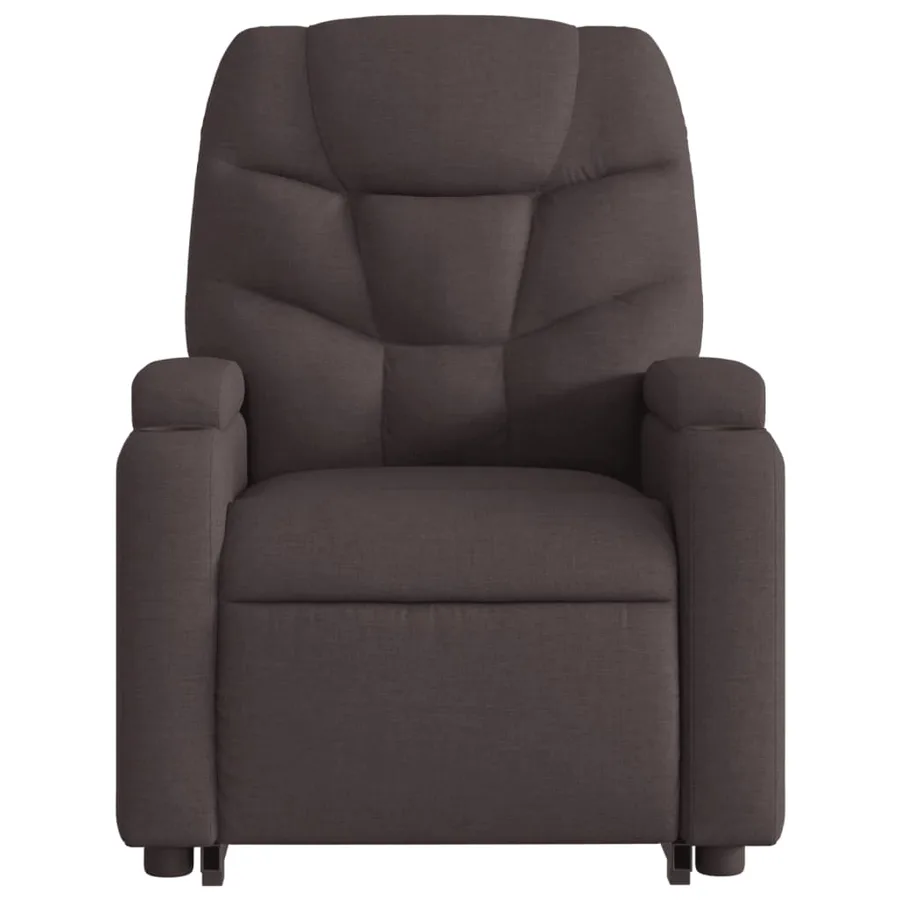 Fauteuil inclinable électrique marron foncé tissu - 9