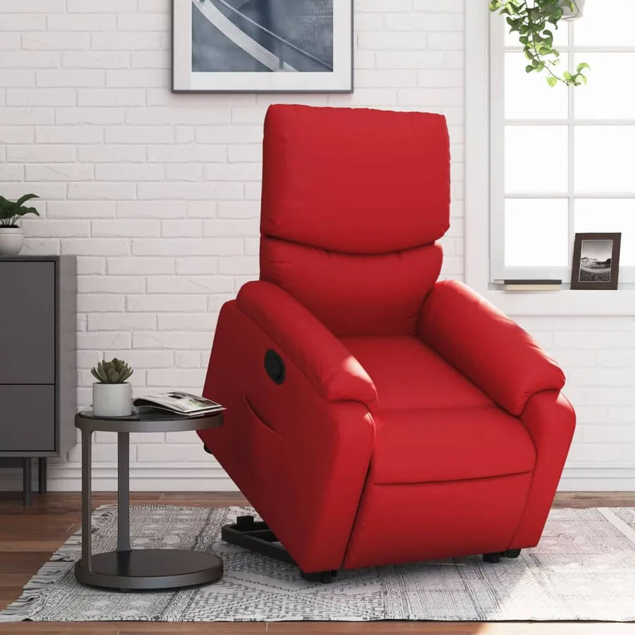 Fauteuil inclinable Rouge Similicuir - 16