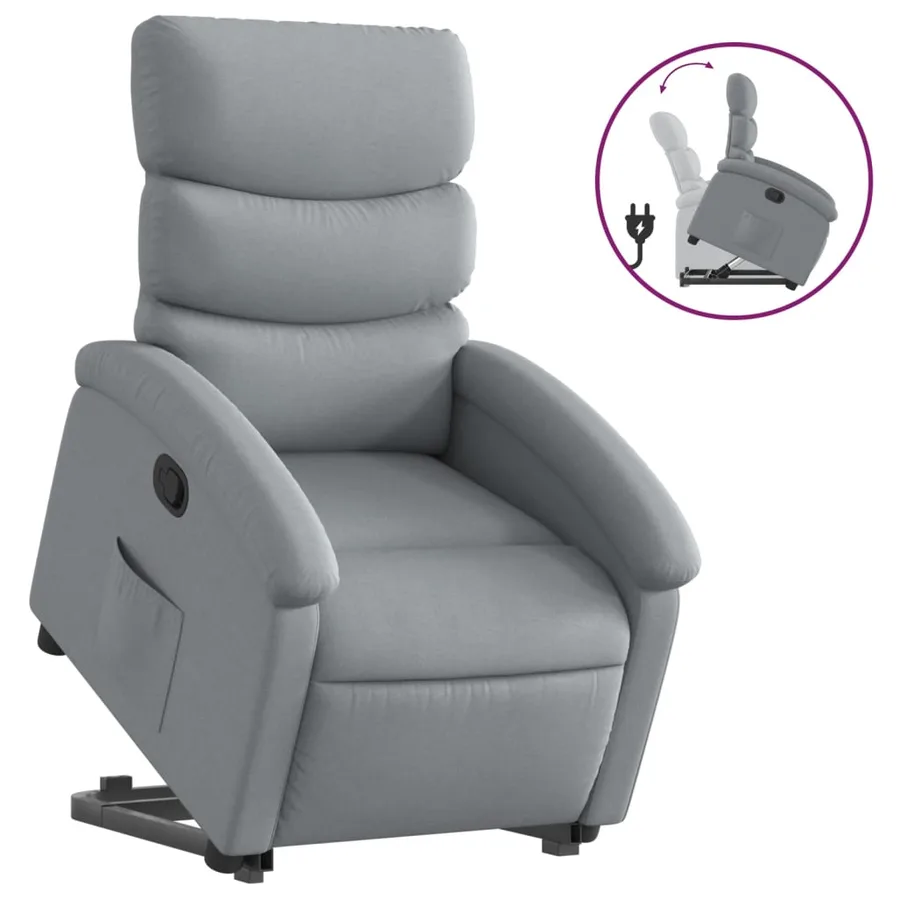 Fauteuil inclinable Gris clair Tissu - 2