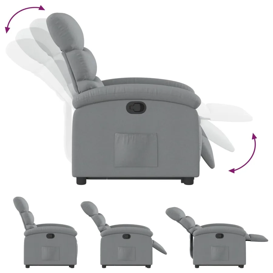 Fauteuil inclinable Gris clair Tissu - 7