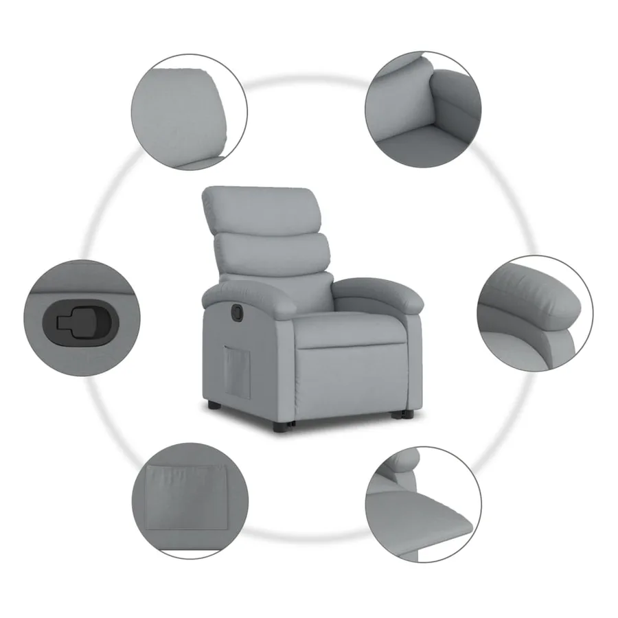Fauteuil inclinable Gris clair Tissu - 8