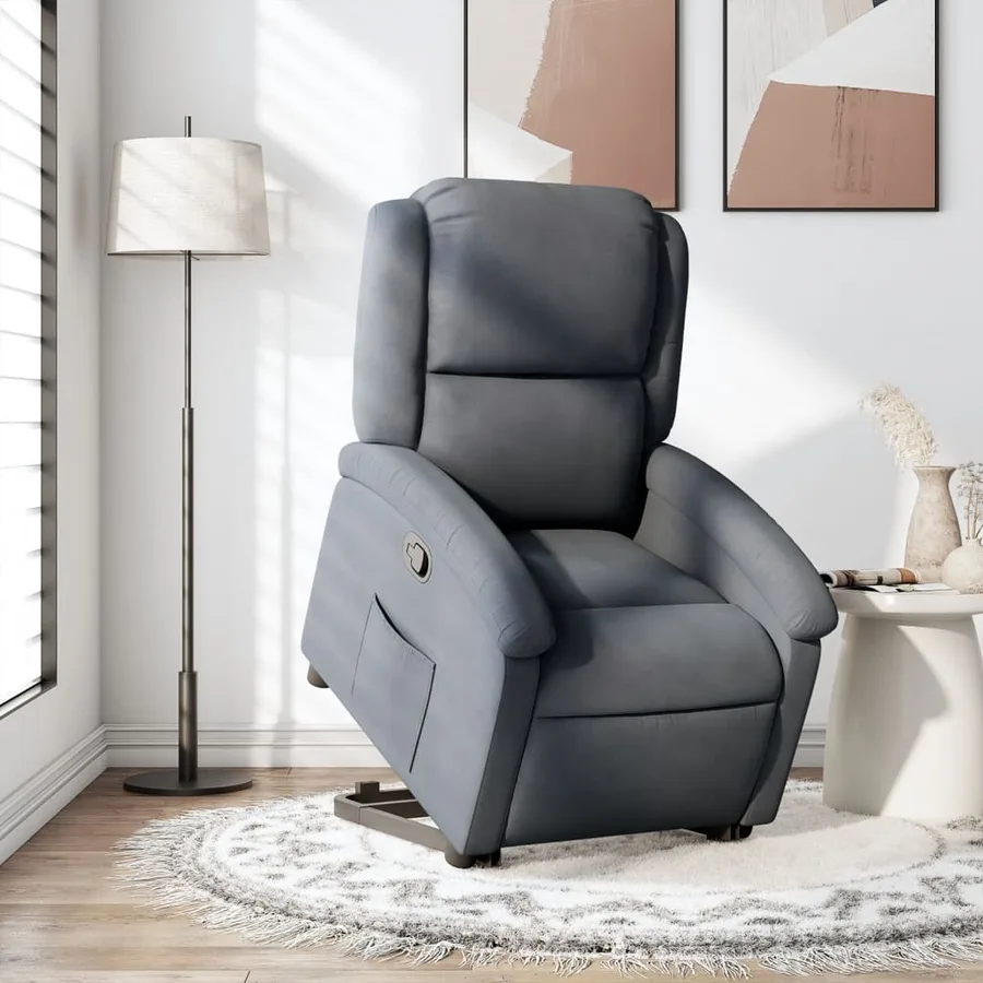 Fauteuil inclinable Gris foncé Velours - 15