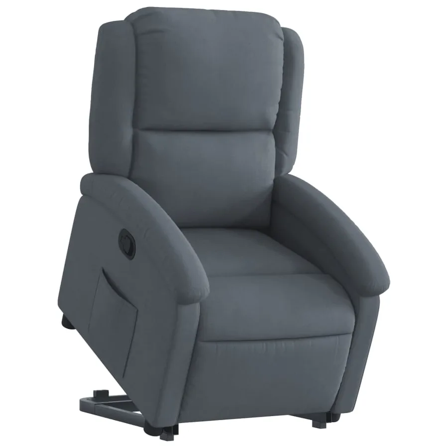 Fauteuil inclinable Gris foncé Velours - 3