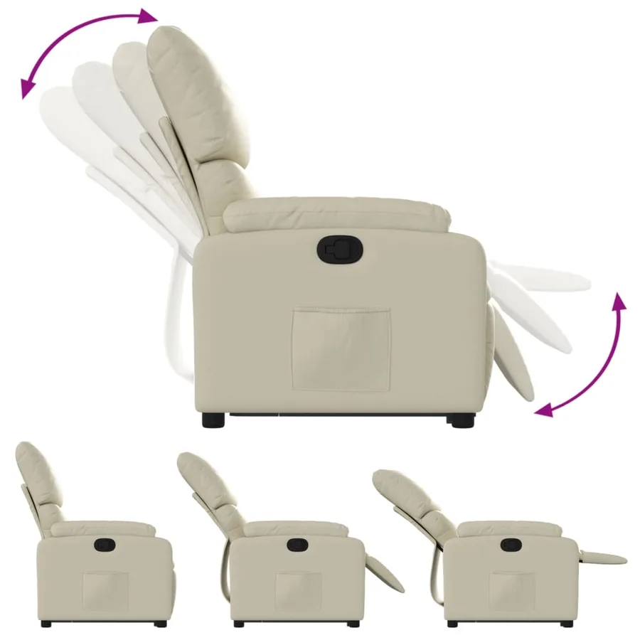 Fauteuil inclinable Crème Similicuir - 7