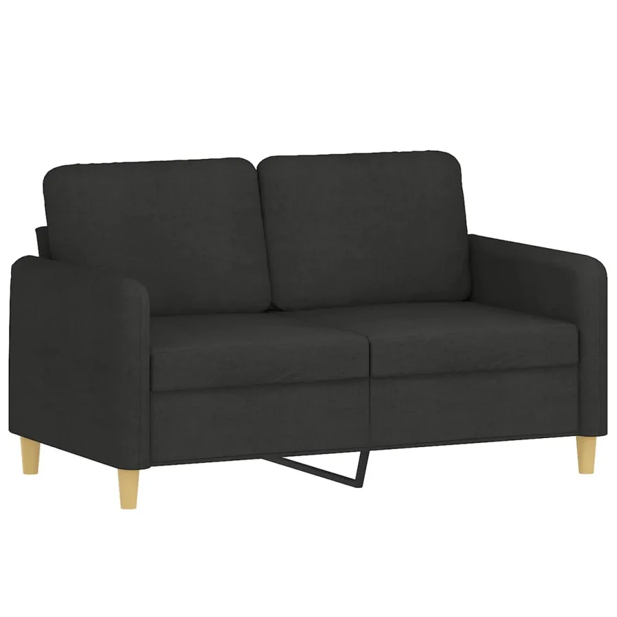Ensemble de canapés 3 pcs avec coussins noir tissu - 3