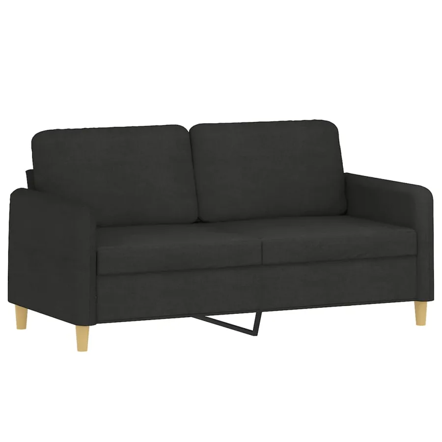 Ensemble de canapés 3 pcs avec coussins noir tissu - 4