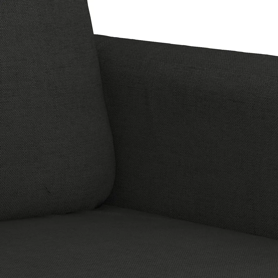 Ensemble de canapés 3 pcs avec coussins noir tissu - 6
