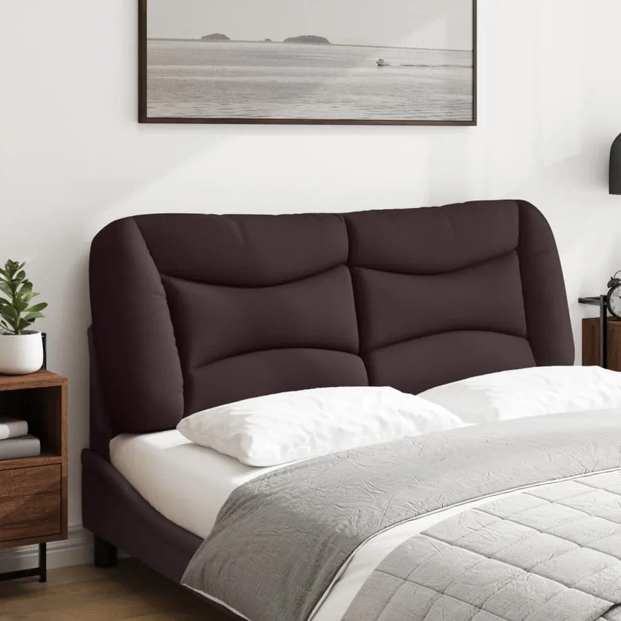 Coussin de tête de lit Hvar marron foncé 140 cm tissu - 3