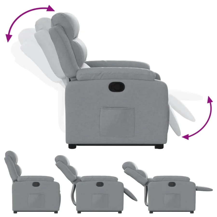 Fauteuil inclinable Gris clair Tissu - 6