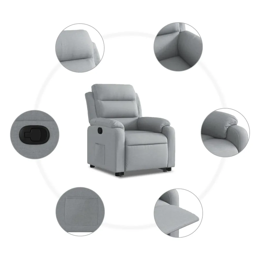 Fauteuil inclinable Gris clair Tissu - 7