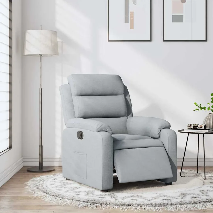 Fauteuil inclinable électrique Gris clair Tissu - 16