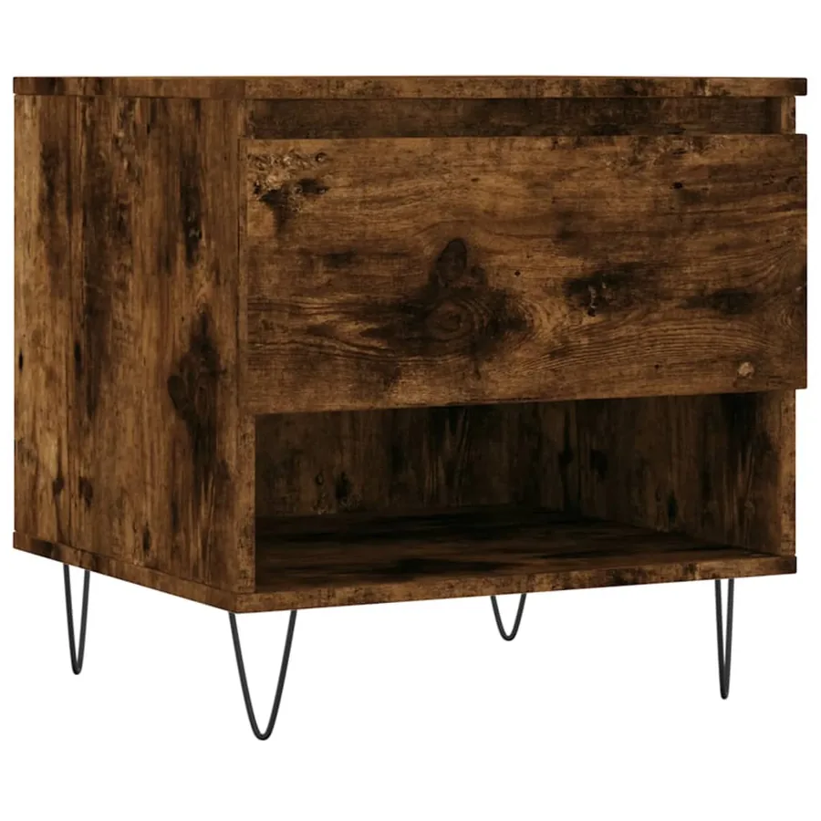 Tables basses 2 pcs chêne fumé 50x46x50 cm bois d'ingénierie - 5