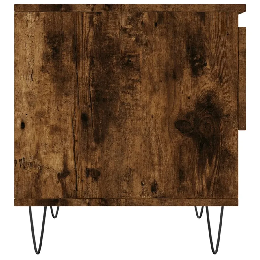 Tables basses 2 pcs chêne fumé 50x46x50 cm bois d'ingénierie - 8
