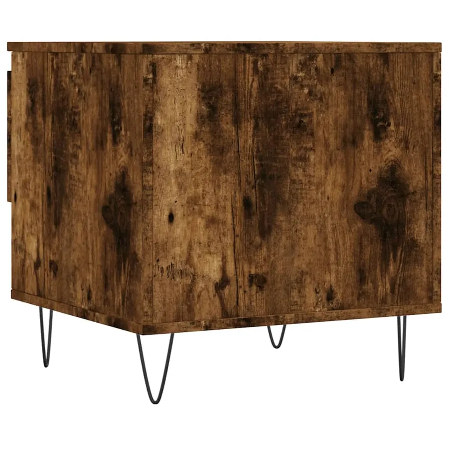 Tables basses 2 pcs chêne fumé 50x46x50 cm bois d'ingénierie - 9