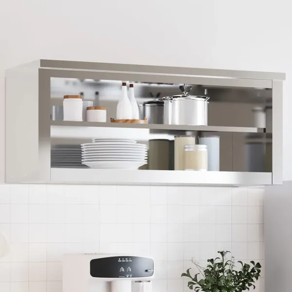 Armoire murale de cuisine avec étagère acier inoxydable
