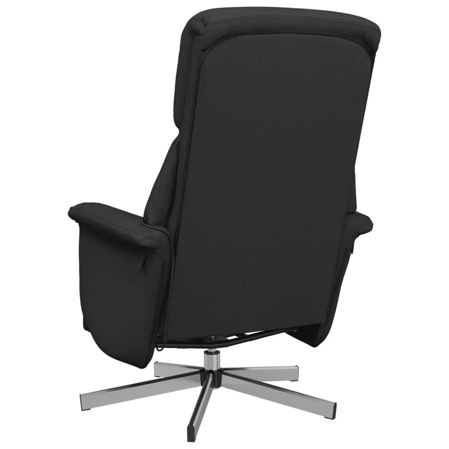 Fauteuil inclinable de massage avec repose-pieds noir tissu - 6