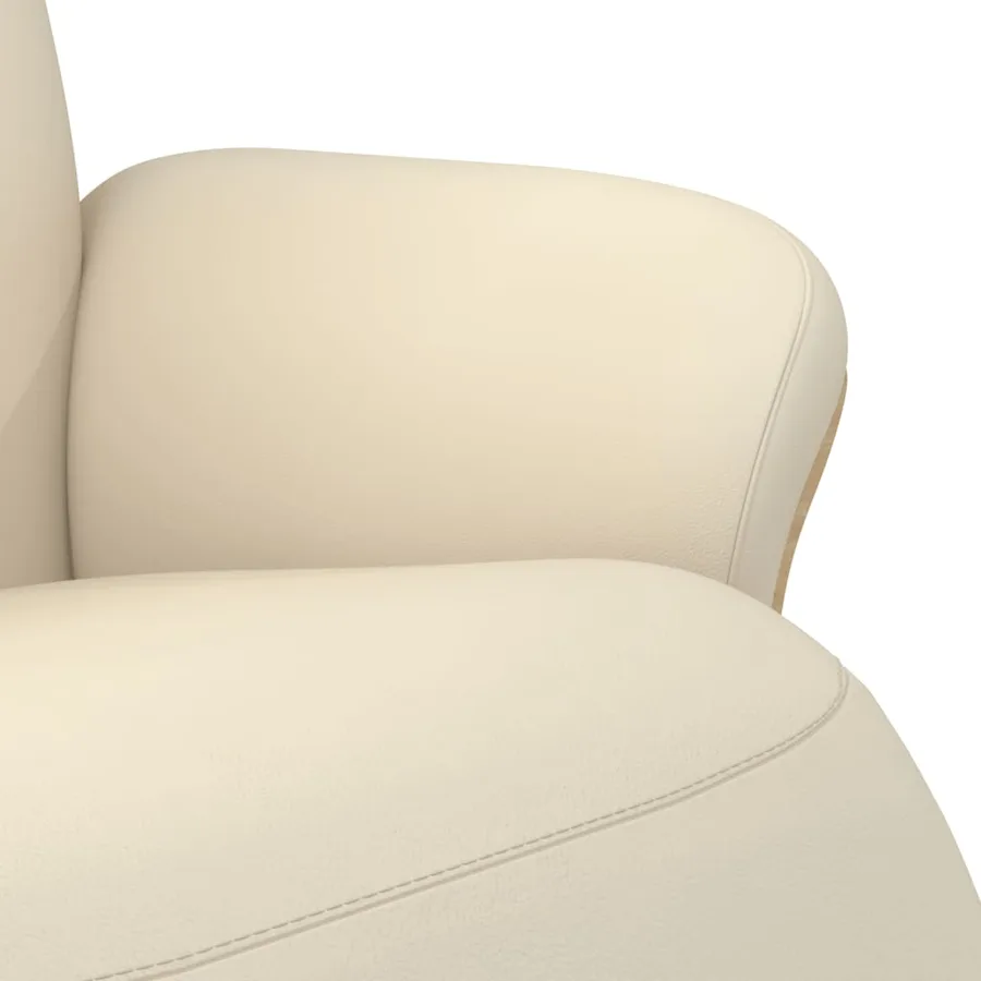 Fauteuil inclinable avec repose-pieds crème similicuir - 7