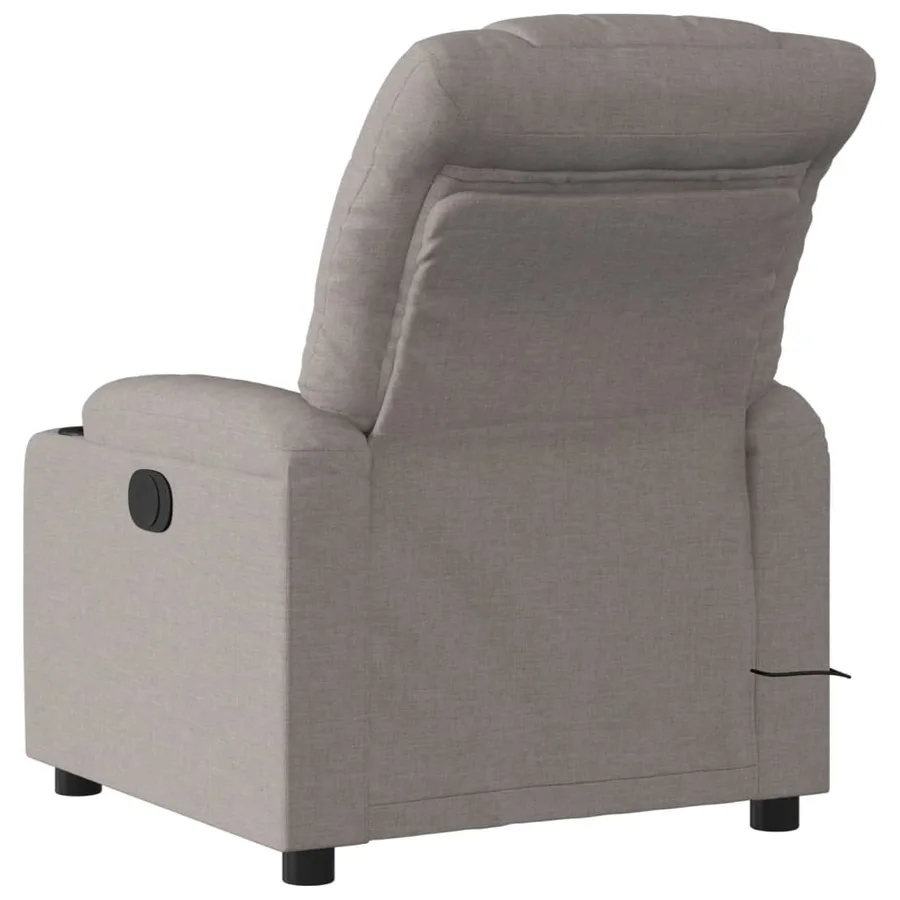 Fauteuil de massage inclinable électrique Taupe Tissu - 5