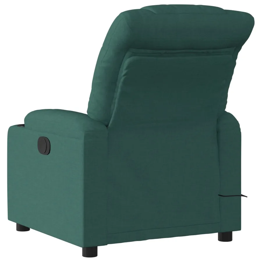 Fauteuil inclinable de massage vert foncé tissu - 4