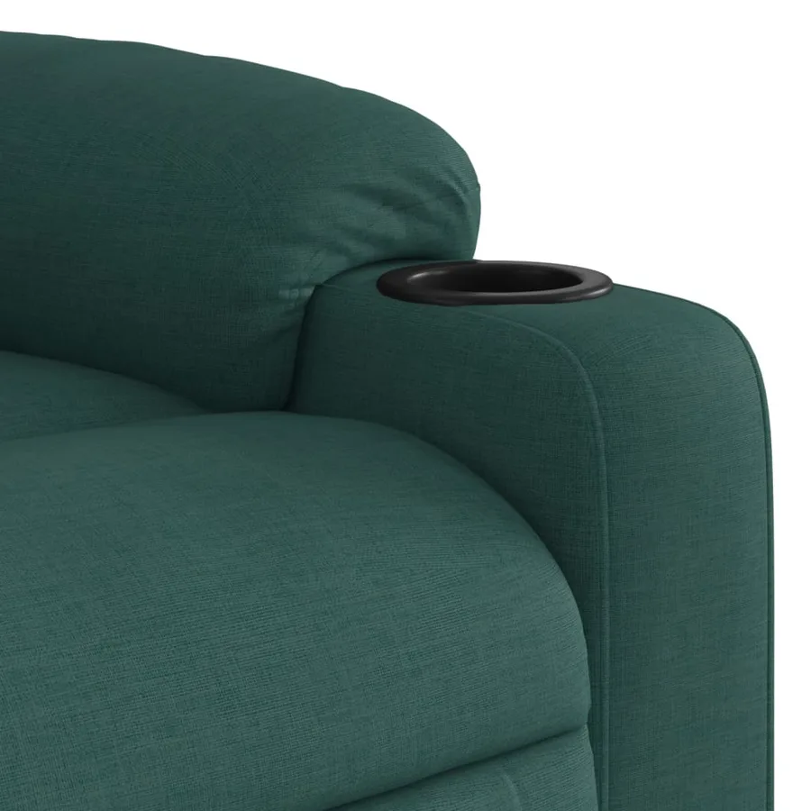 Fauteuil inclinable de massage vert foncé tissu - 9
