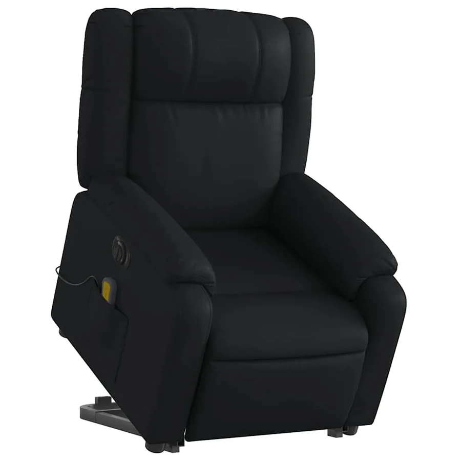 Fauteuil inclinable de massage électrique noir similicuir - 3