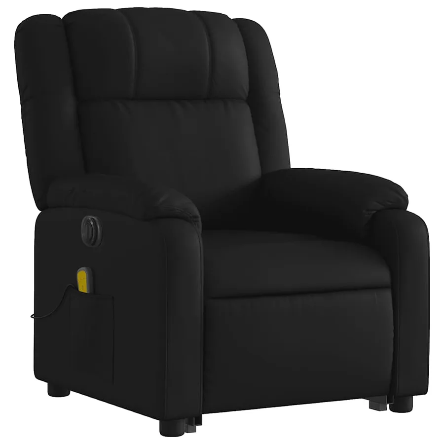 Fauteuil inclinable de massage électrique noir similicuir - 4