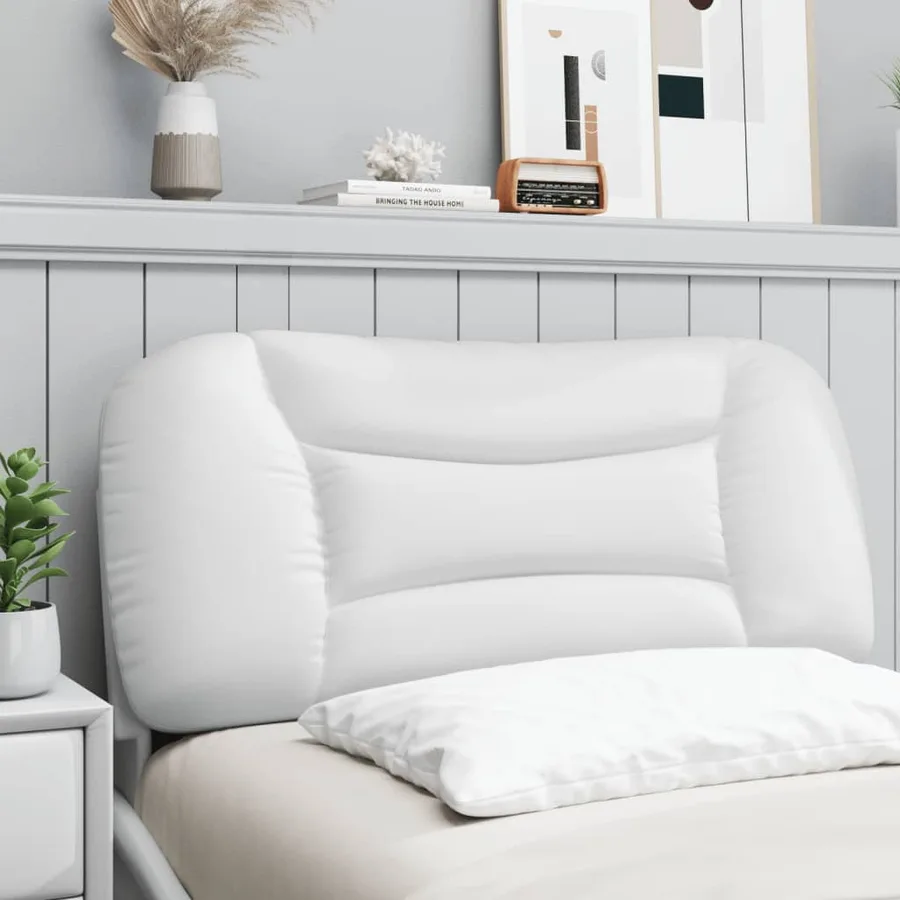 Coussin de tête de lit Hvar blanc 90 cm similicuir - 3