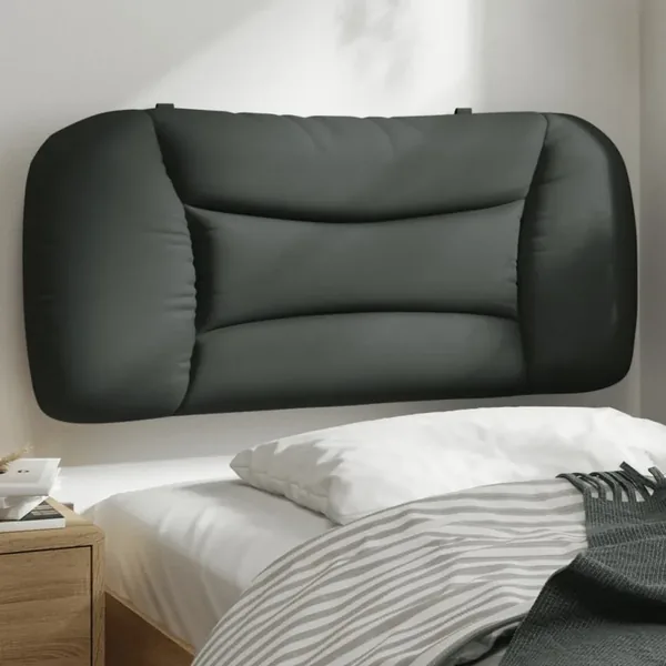 Coussin de tête de lit Hvar gris foncé 80 cm tissu