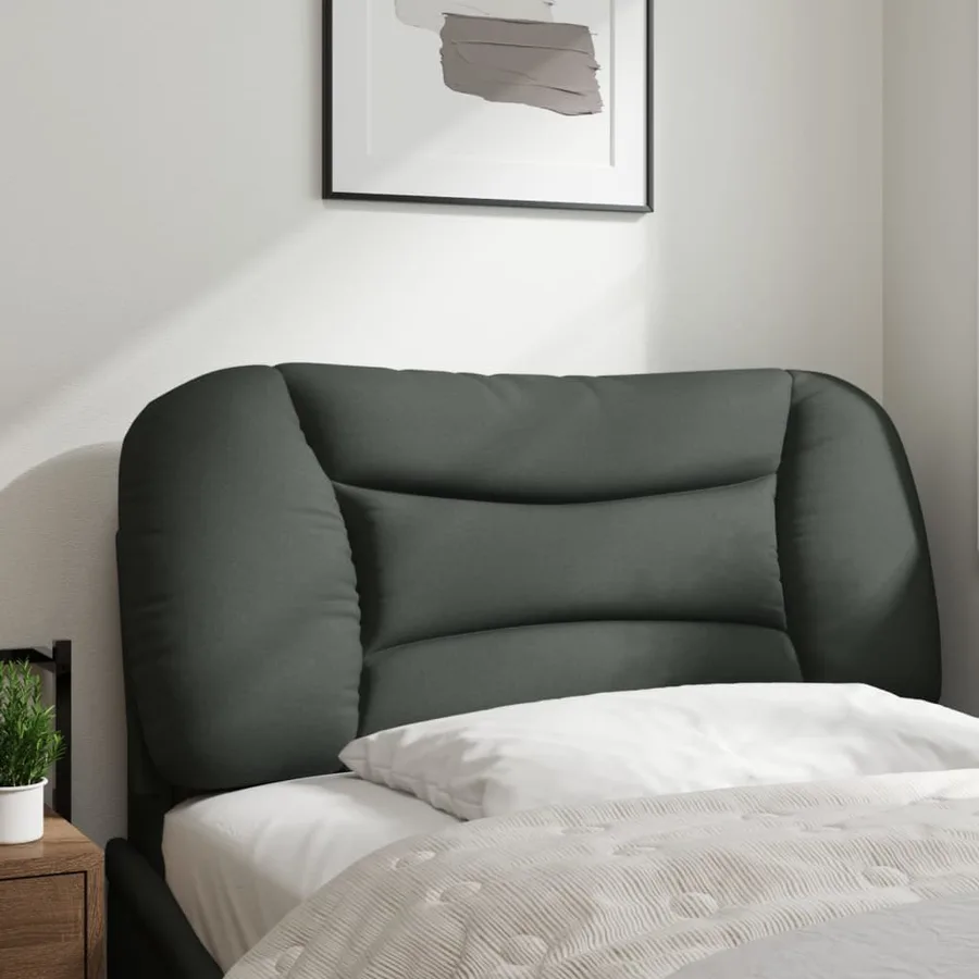 Coussin de tête de lit Hvar gris foncé 80 cm tissu - 3